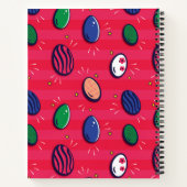 カラフルアポップ・アートのート復活祭の卵パターン ノートブック (裏面)