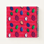 カラフルアポップ・アートのート復活祭の卵パターン ノートブック (裏面)