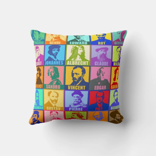 カラフルアポップ・アートのート有名アーティスト装飾用クッション クッション (裏面)