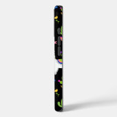 カラフルアルパカサボテン 名前入り ブラック Case-Mate iPhoneケース (裏面 / 左)