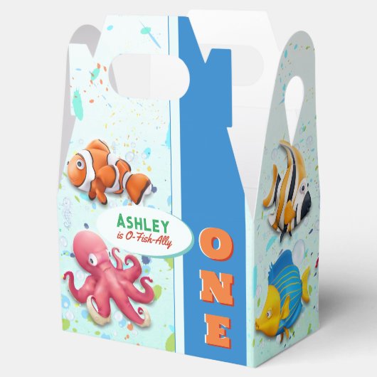 カラフルアンダーザシー子供の誕生日 フェイバーボックス (オープン)