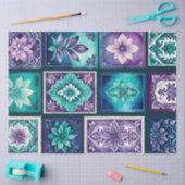 カラフルアンティークスタンプアートティッシュペーパー 薄葉紙 (クラフト)