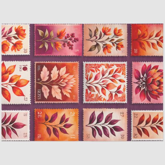 カラフルアンティークスタンプアートティッシュペーパー 薄葉紙 (正面)