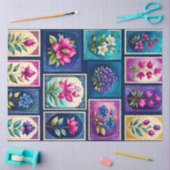 カラフルアンティークスタンプアートティッシュペーパー 薄葉紙 (クラフト)