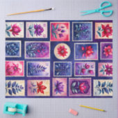 カラフルアンティークスタンプアートティッシュペーパー 薄葉紙 (クラフト)