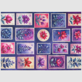 カラフルアンティークスタンプアートティッシュペーパー 薄葉紙