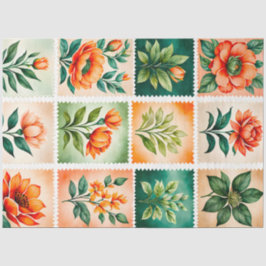 カラフルアンティークスタンプアートティッシュペーパー 薄葉紙