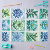 カラフルアンティークスタンプアートティッシュペーパー 薄葉紙 (クラフト)