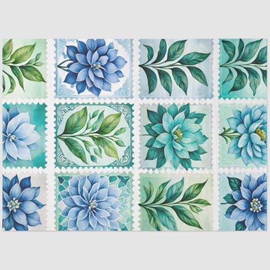 カラフルアンティークスタンプアートティッシュペーパー 薄葉紙 (正面)