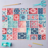 カラフルアンティークスタンプアートティッシュペーパー 薄葉紙 (クラフト)