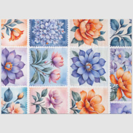 カラフルアンティークスタンプアートティッシュペーパー 薄葉紙