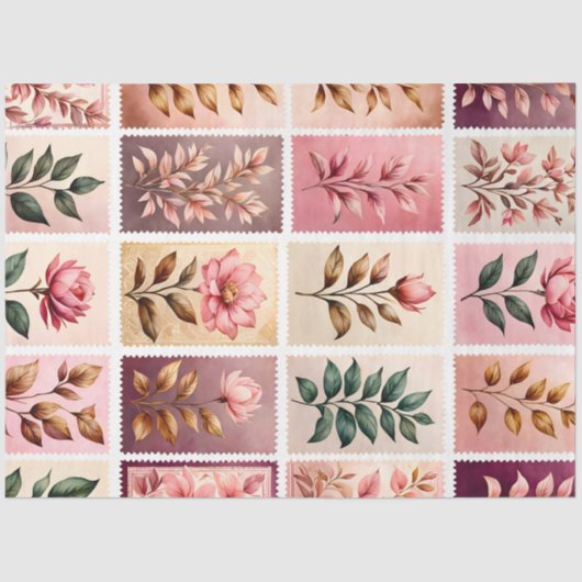 カラフルアンティークスタンプアートティッシュペーパー 薄葉紙 (正面)