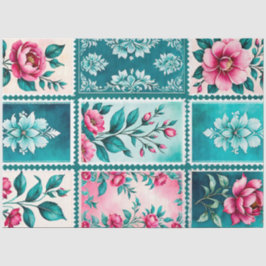 カラフルアンティークスタンプアートティッシュペーパー 薄葉紙