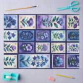 カラフルアンティークスタンプアートティッシュペーパー 薄葉紙 (クラフト)