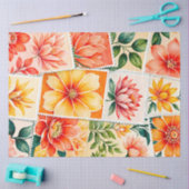 カラフルアンティークスタンプアートティッシュペーパー 薄葉紙 (クラフト)