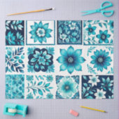 カラフルアンティークスタンプアートティッシュペーパー 薄葉紙 (クラフト)