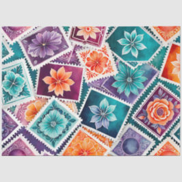 カラフルアンティークスタンプアートティッシュペーパー 薄葉紙