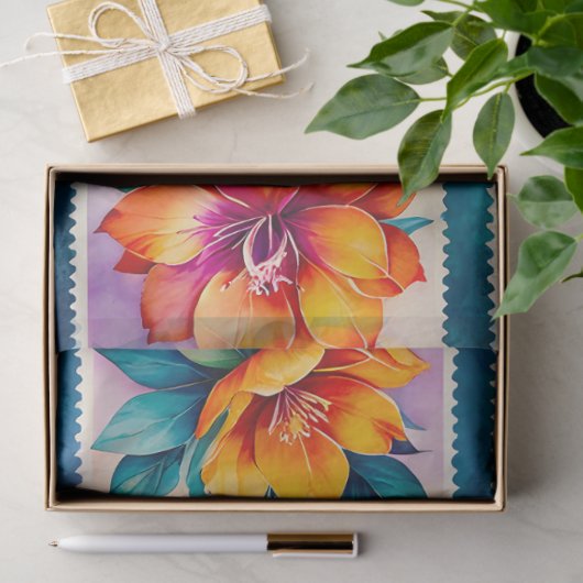 カラフルアンティークスタンプアートティッシュペーパー 薄葉紙 (ギフト)