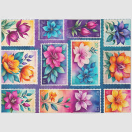 カラフルアンティークスタンプアートティッシュペーパー 薄葉紙