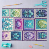 カラフルアンティークスタンプアートティッシュペーパー 薄葉紙 (クラフト)