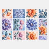 カラフルアンティークスタンプ紙シート ラッピングペーパーシート (正面)