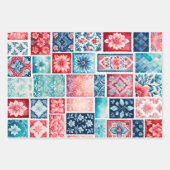 カラフルアンティークスタンプ紙シート ラッピングペーパーシート (正面)