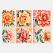 カラフルアンティークスタンプ紙シート ラッピングペーパーシート (正面3)