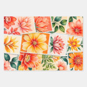 カラフルアンティークスタンプ紙シート ラッピングペーパーシート (正面)