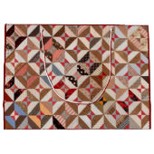 カラフルアンティークスプールパターンパッチワークキルト ラージペーパーバッグ (裏面)