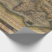 カラフルアンティークヴィンテージ世界地図 ラッピングペーパー (角)