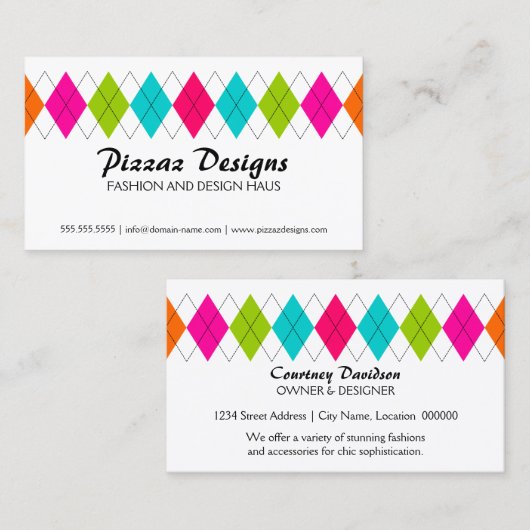 カラフルアーガイル 名刺 (正面/裏面)