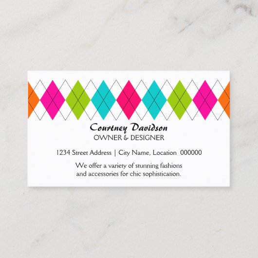 カラフルアーガイル 名刺 (裏面)