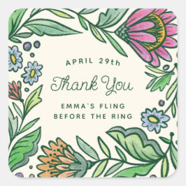 カラフルアーティスティックスカンディ ブライダルシャワーのギフトお返し スクエアシール