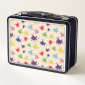 カラフルアーティストパレ絵を描ット(ばちゃばちゃ)跳ねるインク メタルランチボックス (裏面)