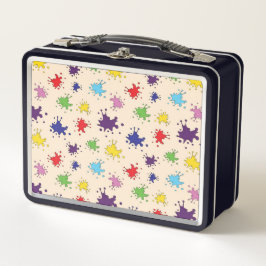 カラフルアーティストパレ絵を描ット（ばちゃばちゃ）跳ねるインク メタルランチボックス