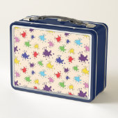 カラフルアーティストパレ絵を描ット(ばちゃばちゃ)跳ねるインク メタルランチボックス (裏面)