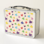 カラフルアーティストパレ絵を描ット(ばちゃばちゃ)跳ねるインク メタルランチボックス (裏面)