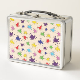 カラフルアーティストパレ絵を描ット（ばちゃばちゃ）跳ねるインク メタルランチボックス