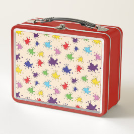 カラフルアーティストパレ絵を描ット（ばちゃばちゃ）跳ねるインク メタルランチボックス