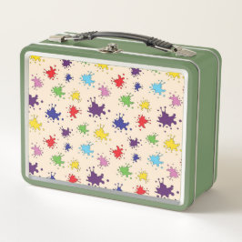 カラフルアーティストパレ絵を描ット（ばちゃばちゃ）跳ねるインク メタルランチボックス