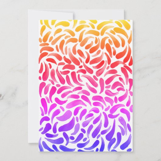 カラフルアートをテーマにしたペイントパーティーの女の子の誕生日 サンキューカード (裏面)