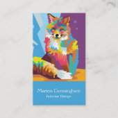 カラフルアートキツネポートレート 名刺 (正面)