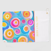 カラフルアートサークル オリジナルテキスト スポーツ ファン ゴルフタオル (横)