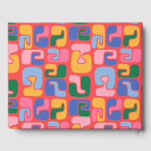 カラフルアートモダン抽象芸術赤結婚図形 ゲストブック (裏面)