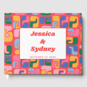 カラフルアートモダン抽象芸術赤結婚図形 ゲストブック (正面)