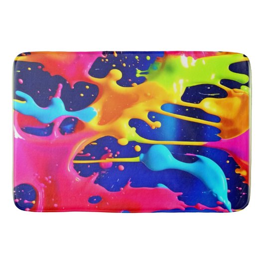 カラフルアートワークの絵を描滴下 バスマット (正面)