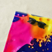 カラフルアートワークの絵を描滴下 ビーチタオル (インサイチュ)