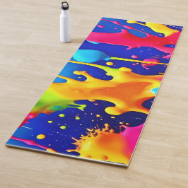 カラフルアートワークの絵を描滴下 ヨガマット