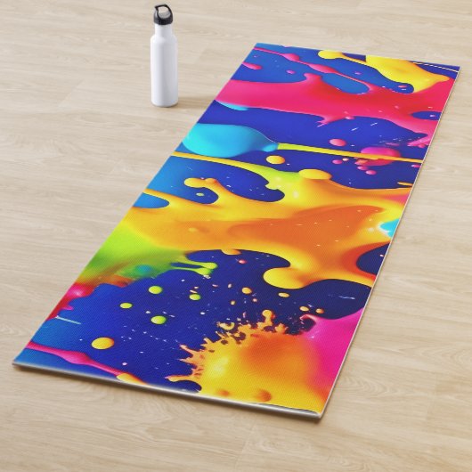 カラフルアートワークの絵を描滴下 ヨガマット (インサイチュ)