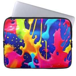 カラフルアートワークの絵を描滴下 ラップトップスリーブ